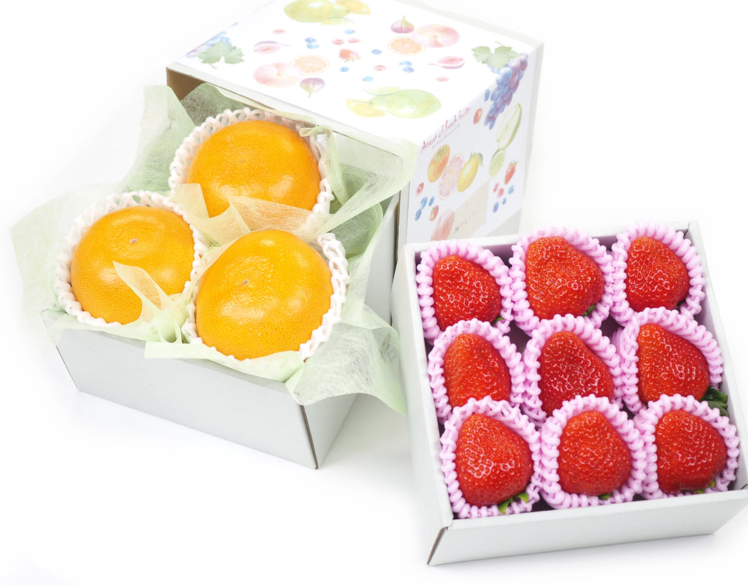 あまおう苺 と せとかのフルーツ二段重