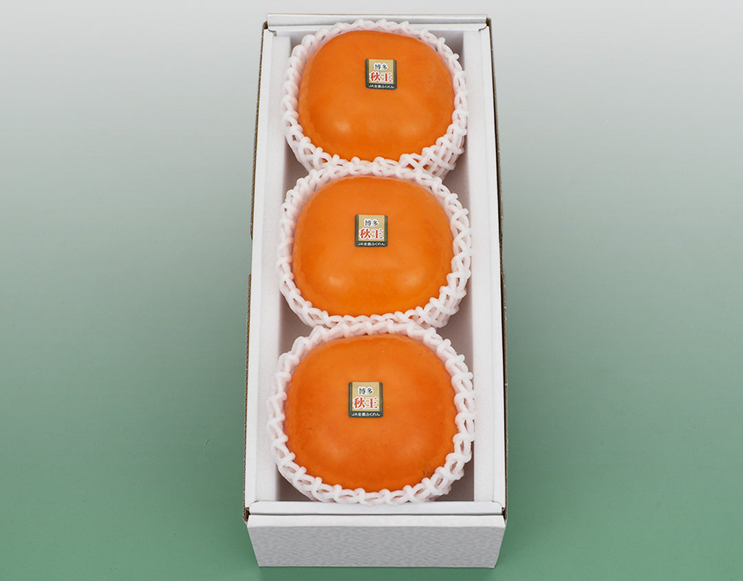 福岡県産 博多 秋王柿 秀品 3玉（約900g）