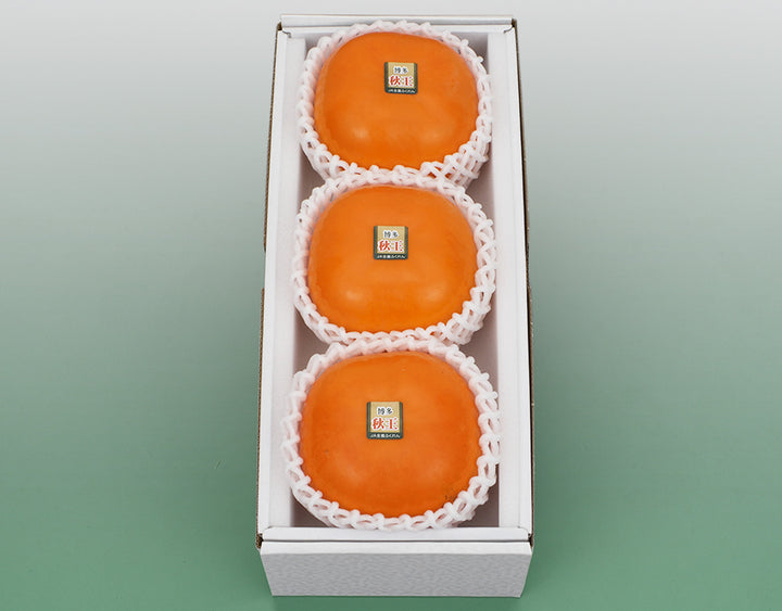 福岡県産 博多 秋王柿 秀品 3玉（約900g）