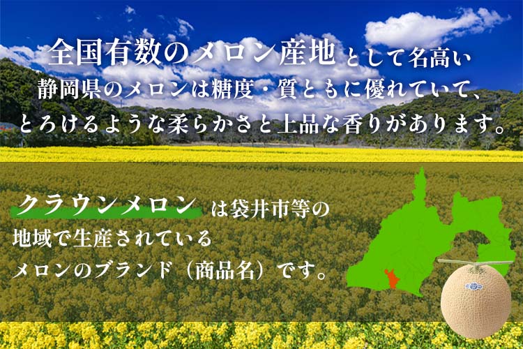 静岡産 クラウンマスクメロン【1玉 約1.2kg】